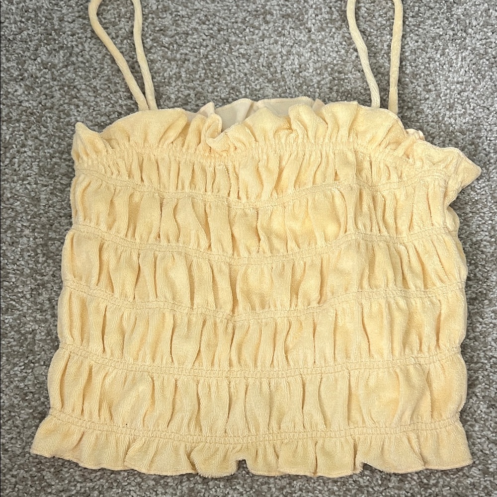 H&M Light Yellow Ruffled Camisole